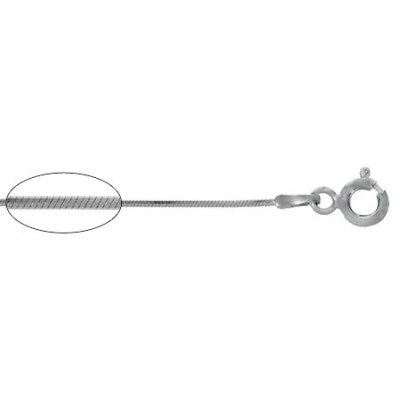 0.8mm Rhodium Plated Snake Chain - 16" - 20" Length, Sterling Silver
